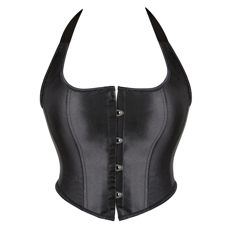 

Hanging Neck Chest Support Tight Shaping Corset for Women Black Color Tank Top Court Lenceria Sexys Para Mujer Fina Corse Tops