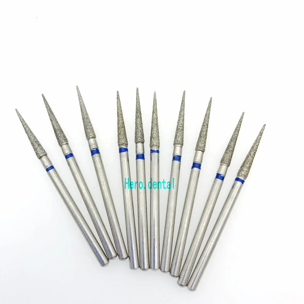 

10 Pcs 2.35mm Shank Diamond Grinding Bur Drill Bits Sets For Dental Grinding Needle Shape MM27 Dental Polishing Burs