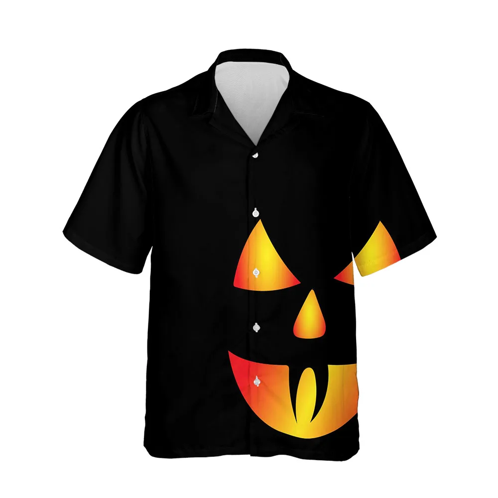 Jumeast 3D Halloween Festival Clothing Blouses Fashion Casual Mens Hawaiian Shirt Short Sleeve Streetwear Oversized Men Shirt