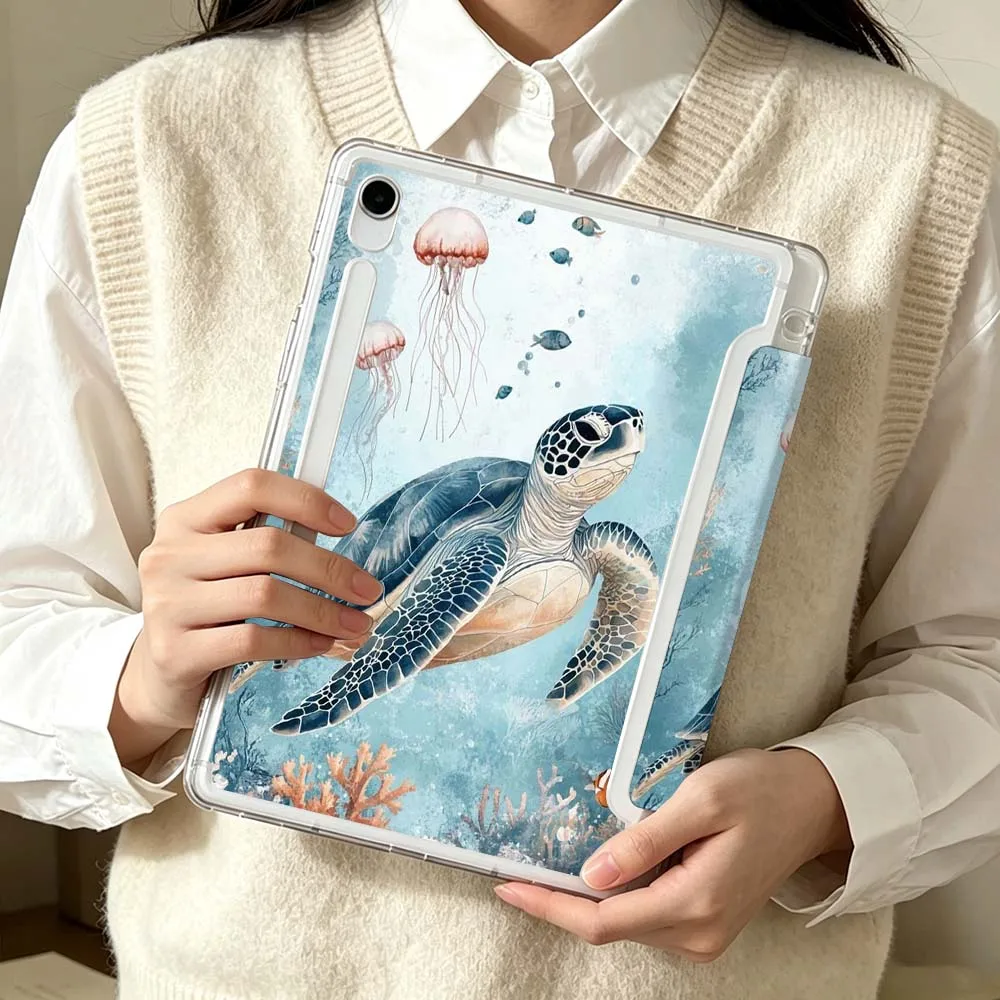 Мягкий чехол с рисунком морской черепахи для Samsung Galaxy Tab S6 S7 S8 S9 S10 A8 A9 A11 Lite FE Plus 3Y, чехол для планшета (art.: 3920dbbd6e77b) - 3920dbbd6e77b