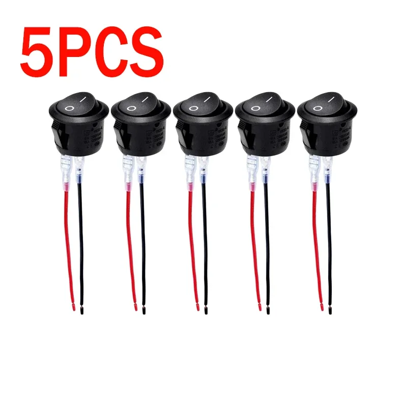 

Круглый тумблер ВКЛ/ВЫКЛ, мини-переключатель с 2 контактами, 12 В, 24 В, 20 мм, с проводами для автомобилей, автофургонов, лодок, 10/5 шт.