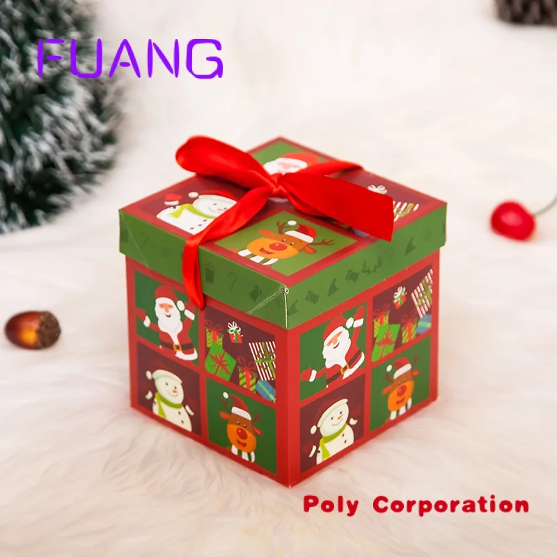 wholesale Sweet Boxes Packaging with Ribbon Custom Large Candy Eve Foldable Paper Christmas Box Chpacking box for small business