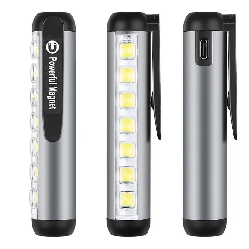 

Магнитный мощный перезаряжаемый фонарик, яркий карманный фонарик IP65 для чтения, кемпинга, походов