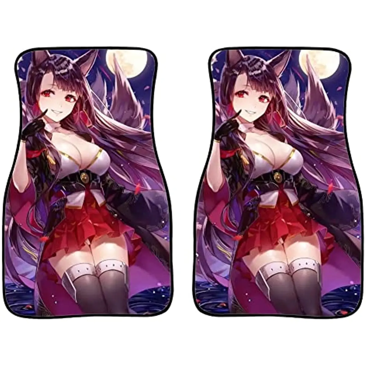 

NP Anime Car Floor Mat Set, Azur Lane: Akagi, Short Pile Front Row Mat, Universal Anti-Slip Auto Parts Interior, Gift for Friend