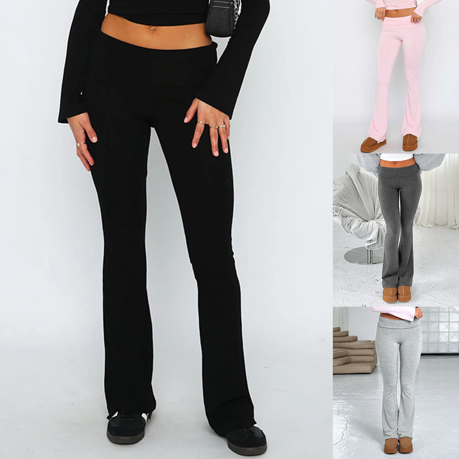 

Summer Women's Flared Pants High Waist Casual Slimming Wide Leg Pants Soft Breathable Long Trousers 2023 Female Clothing Y2K