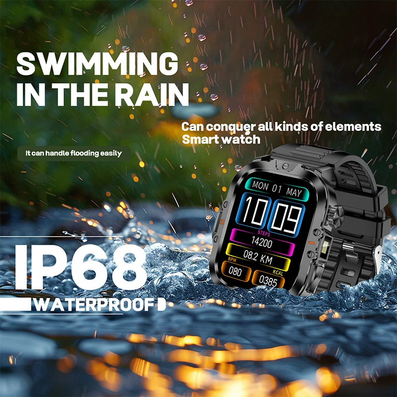 GEJIAN мужские спортивные часы с подключением Bluetooth 5 4 умные со светодиодной