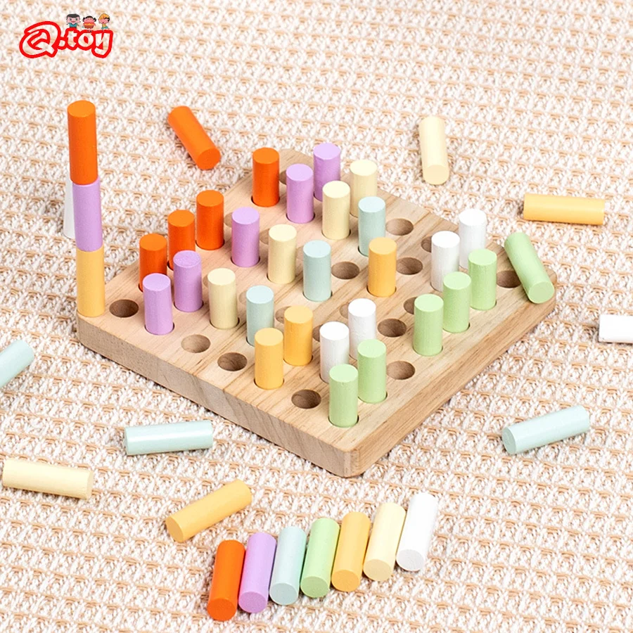 

Montessori Toy Sensory Board Game Wooden Educational Building Blocks Early Learning Sorting Toys for Baby Color Cognition Teach