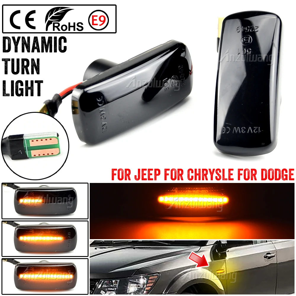 

Для Jeep Compass Grand Cherokee Chrysler 200 300C Dodge Journey Avenger Lancia светодиодные боковые габаритные фонари динамический указатель поворота