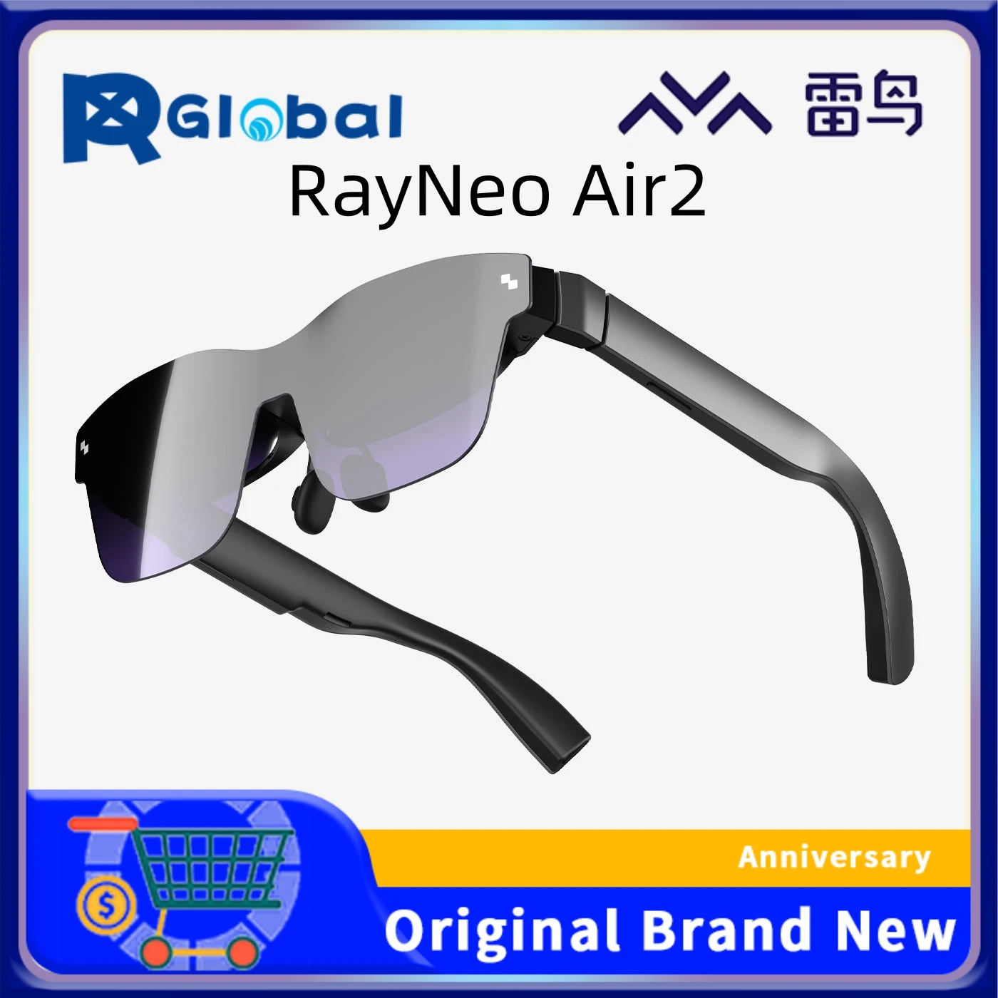 Очки RayNeo Air 2 AR — умные очки с микро OLED 201 дюймов сверхбыстрая яркость 120 Гц 600 нит XR