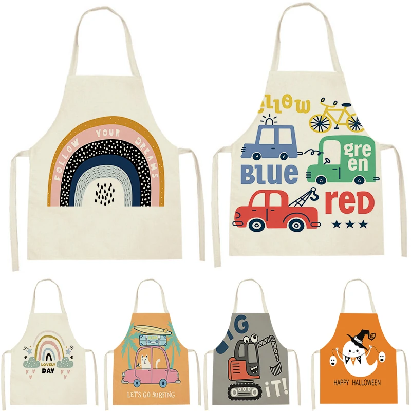 

1 шт., Детский фартук с радужным принтом, 38 х47 см