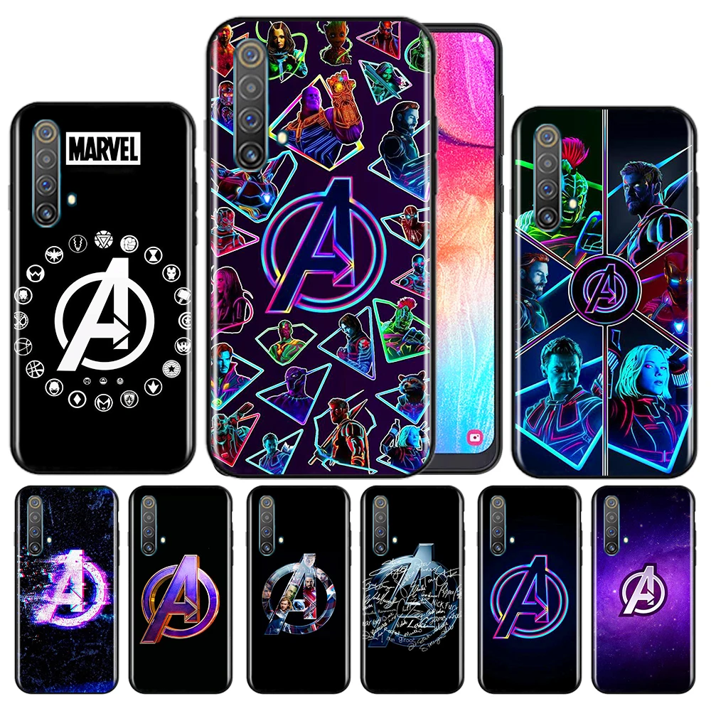 

Marvel Avengers A Logo Phone Case For OPPO Reno 7 6 5 4 3 SE Z F Pro Plus 4G 5G Black Silicone TPU Cover