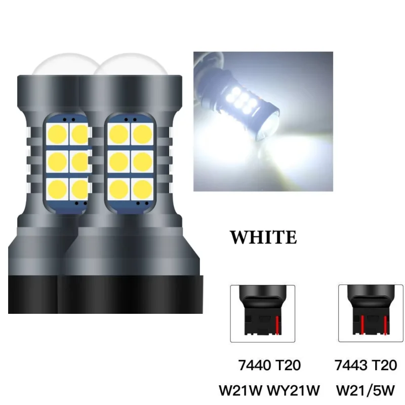 

Сигнальные огни светодиодные, универсальные T20, 3030 SMD, 12 В, 6000 К, 2 шт, в ассортименте