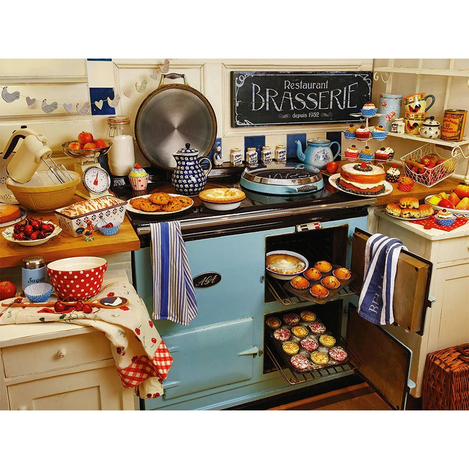 

5D Diamond Embroidery Kitchen Cake DIY Diamond Painting Cross Stitch Kit Mosaic Pictures Rhinestone Wall Art Home Decorate Gift