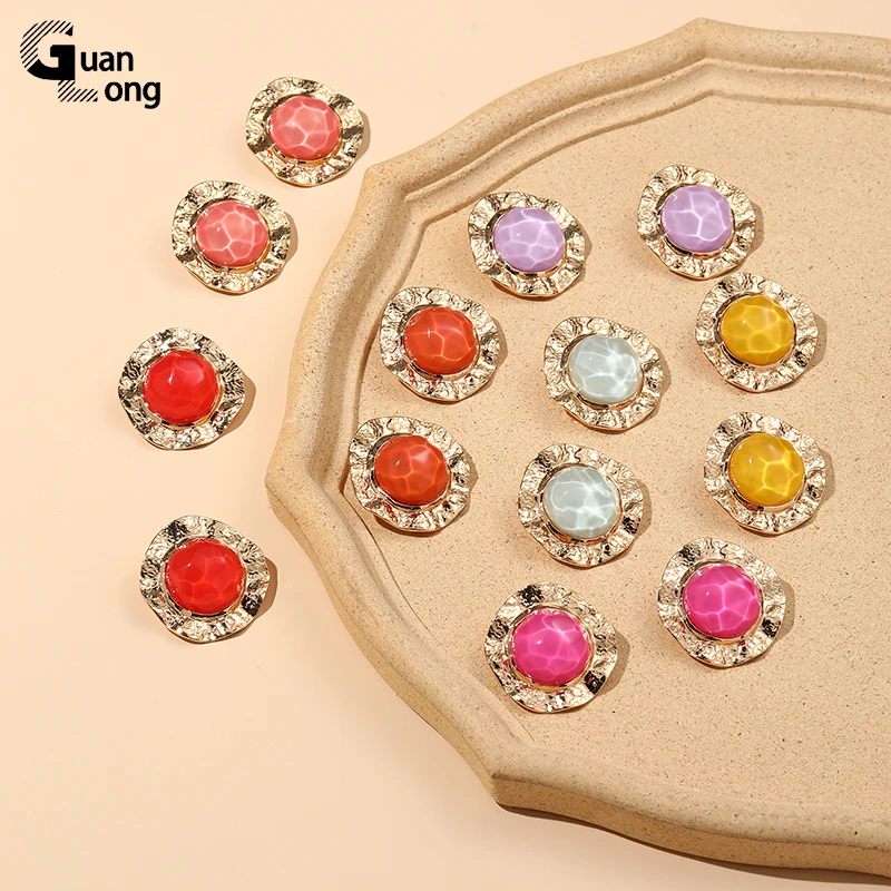 

GuanLong Vintage Stainless Steel Stud Earrings for Women 2022 Trend Korean Wedding Women's Earings Summer Retro Fashion Jewelry