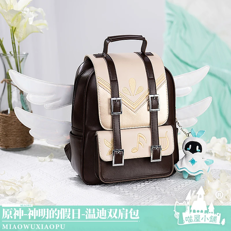 

Рюкзак COSLEE Game Genshin Impact Venti, повседневный модный универсальный рюкзак для косплея, аксессуар для костюма Wind Spirit