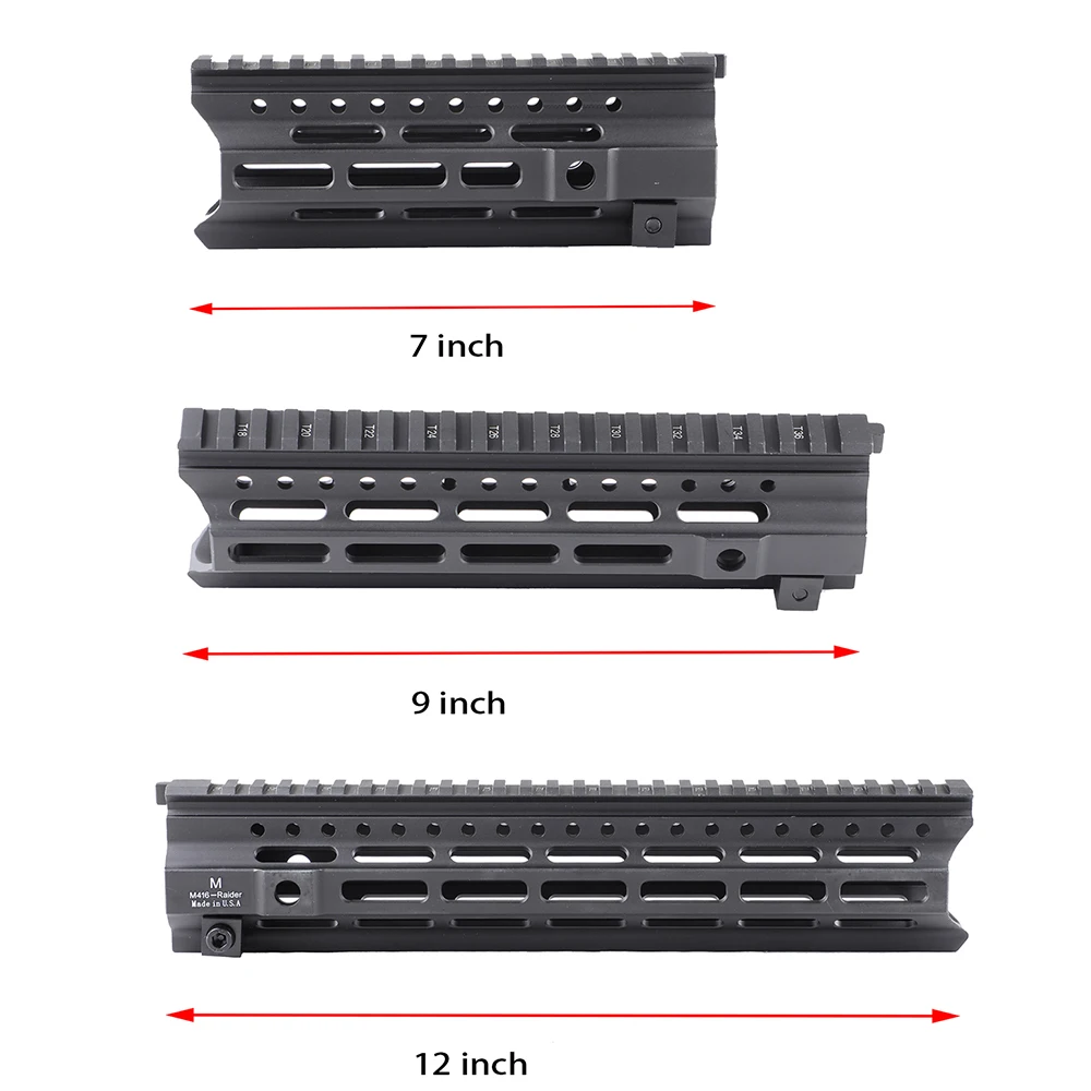 Tactical 7 9 12 inch Alumimum Free Float Handguard Picatinny rail for M416  Hunting Gun Accessories