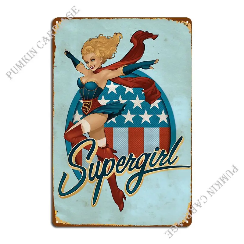 

Металлический рекламный плакат Supergirl для кинотеатра, гаража, бара, гостиной, жестяной плакат