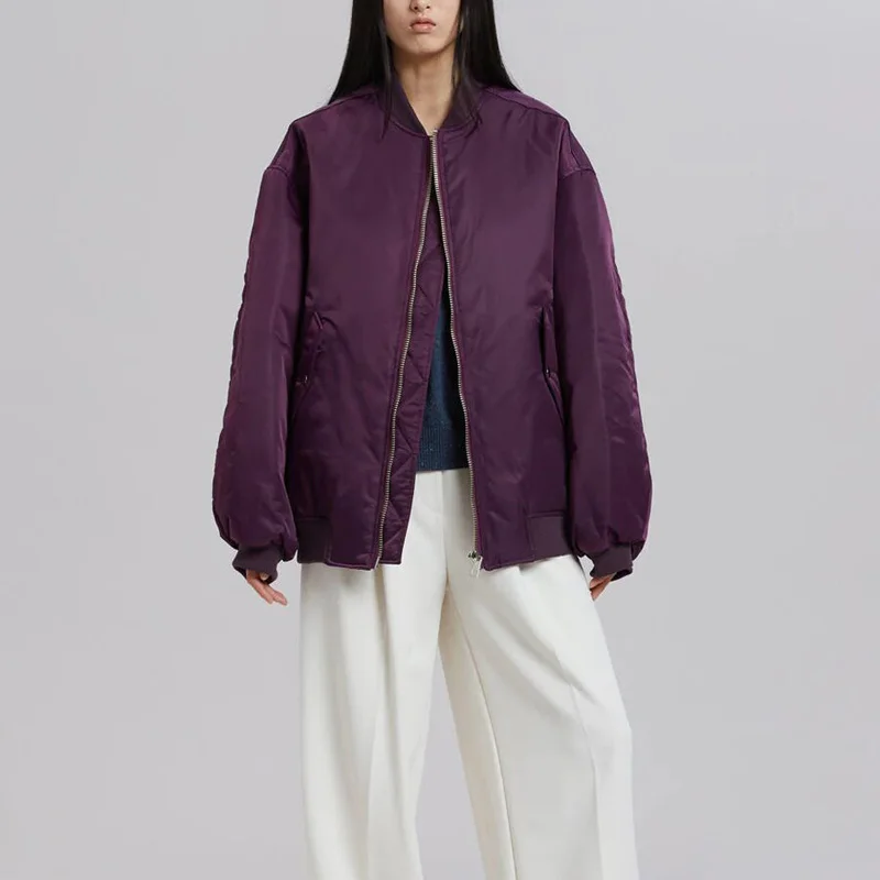 

Fall Winter Women's Casual Solid Color Pocket Decoration Loose Jacket