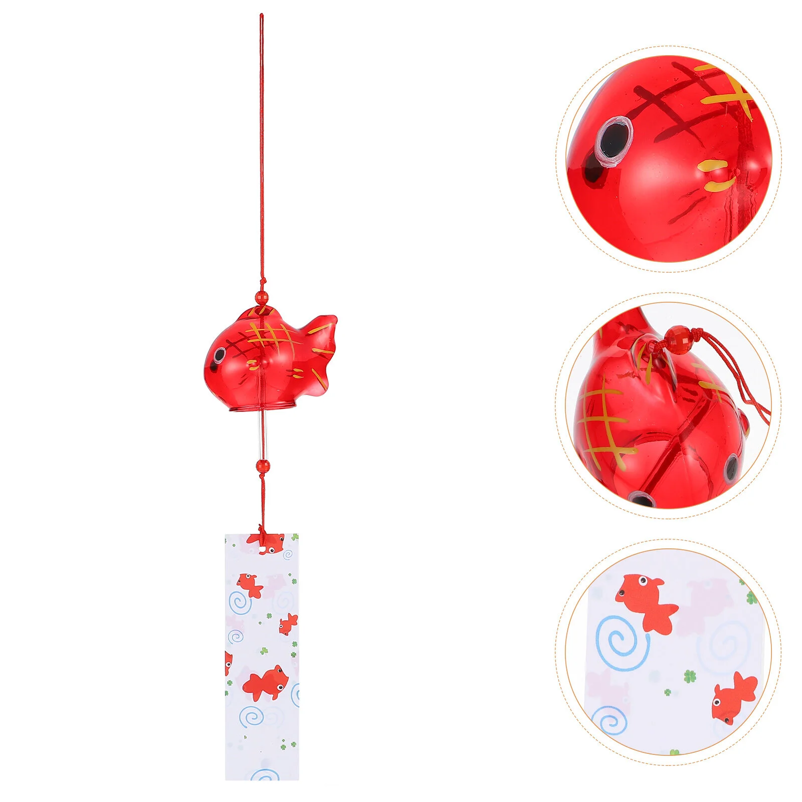 

Glass Wind Chimes Hanging Bell Memorial Gifts Goldfish Decor Craft Ornaments Pendant Balcony Bells Decorate