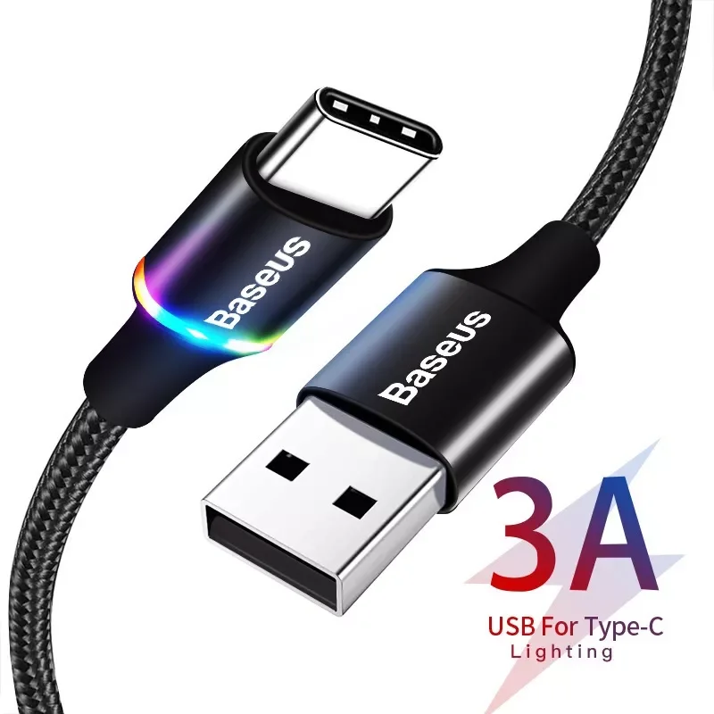 

USB Type C Fast Charging Wire Cord Lighting Charger Mobile Android Micro 3m