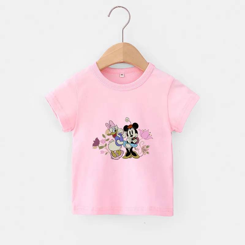 

Disney Children Clothes Summe Short Sleeve Shirt Cute Minnie Mouse Daisy Duck Tee Shirts 8 Year Teen Children Clothing