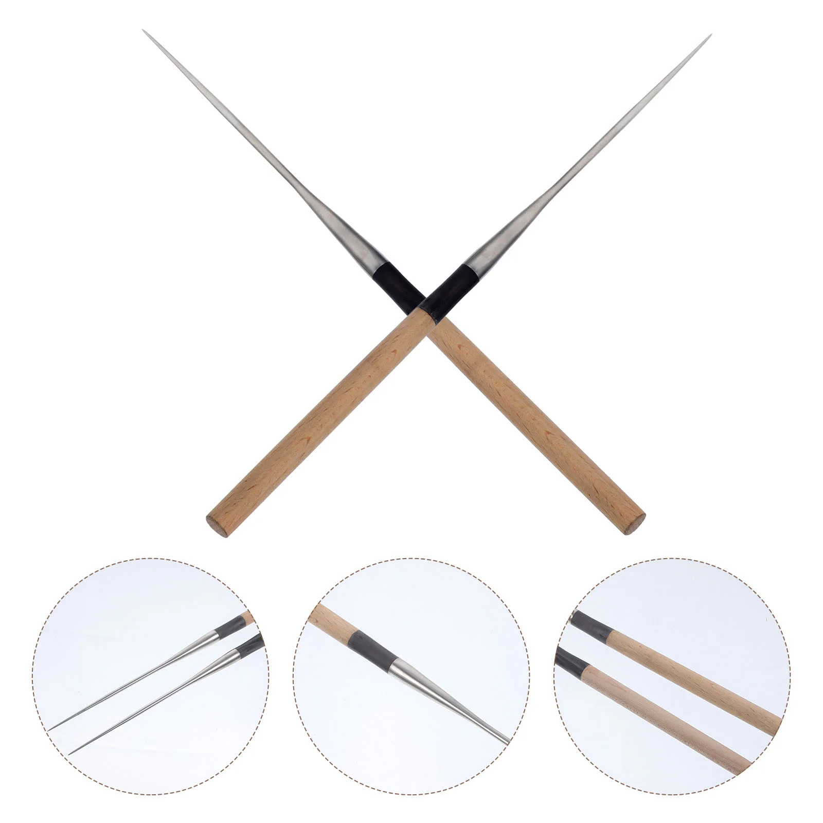 

2 Pcs Sashimi Chopsticks Handmade Tableware Home-use Stainless Steel Point Head Flat Portable Practical Creative Useful Travel
