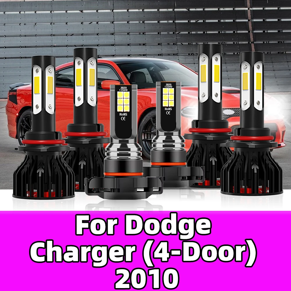 Для Dodge Charger (4-дверные) 2010 турбо светодиодные лампы для фар 20000LM 12 В 6000 К комплект