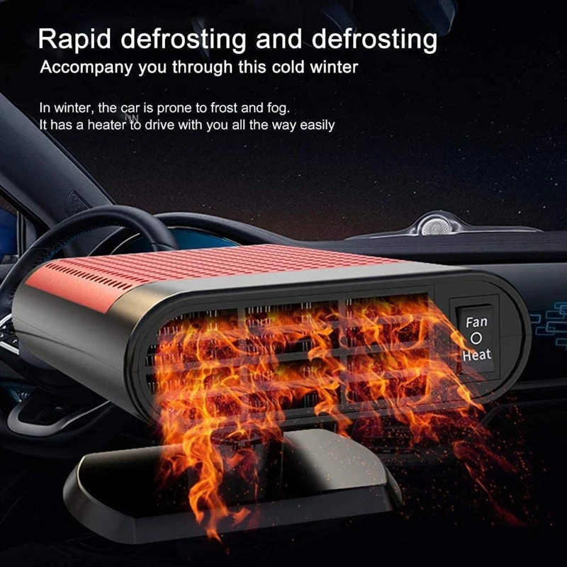 

Car Heater Portable Electric Windshield Defogger Rotate Base Window Heater Heating Baffle Dryer Fan Demister Adjustable