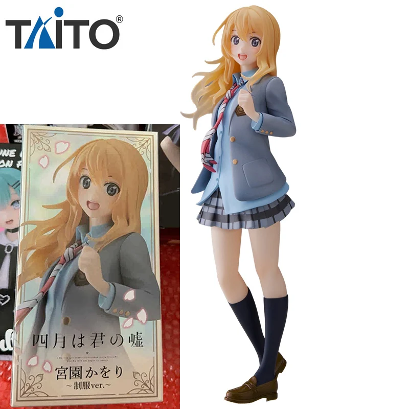 

In Stock TAiTO Coreful Your Lie in April Miyazono Kaori School Uniforms Ver. PVC 18CM Anime Action Figures Model Collection Toy