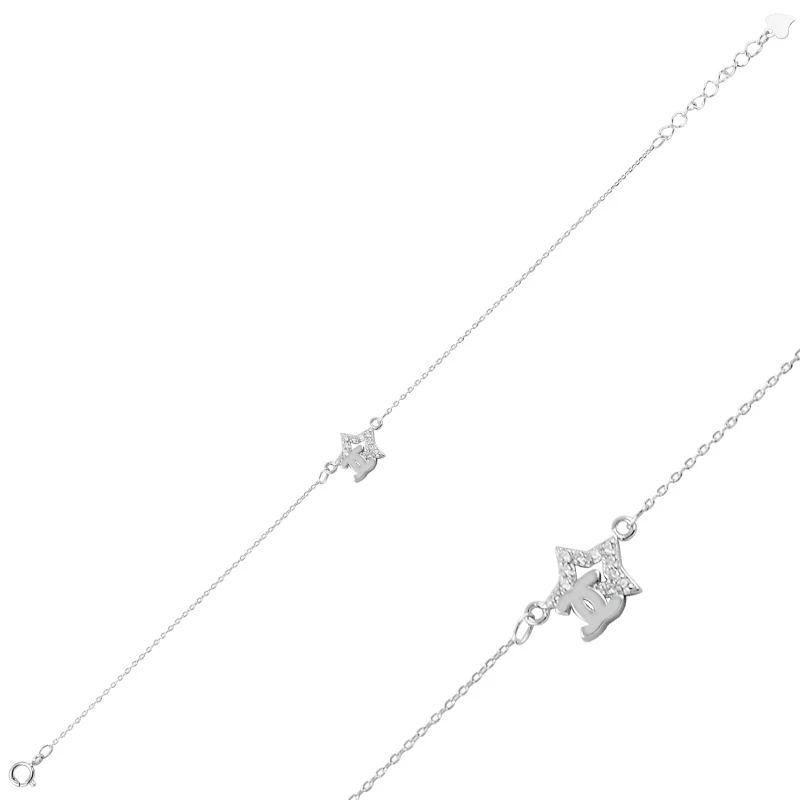 

Silver 925 Sterling Zircon Cubic Zirconia Star Bracelet