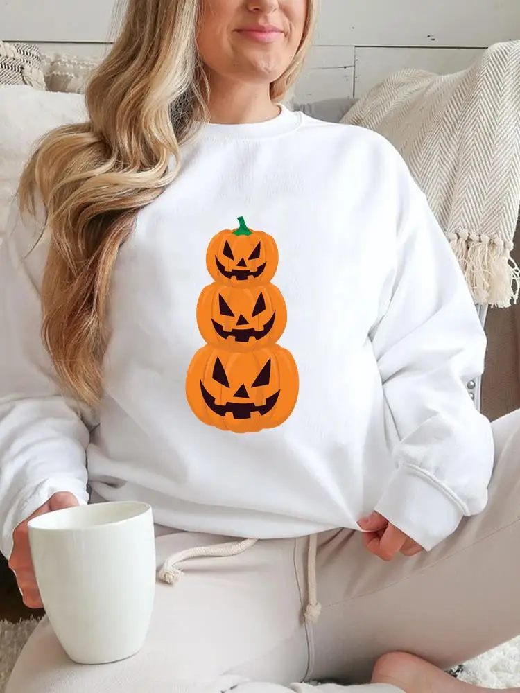 

Pumpkin Face Season 90s Clothes Autumn Female Fall Women Fashion Thanksgiving Halloween Festival Graphic Pullovers Sweatshirts
