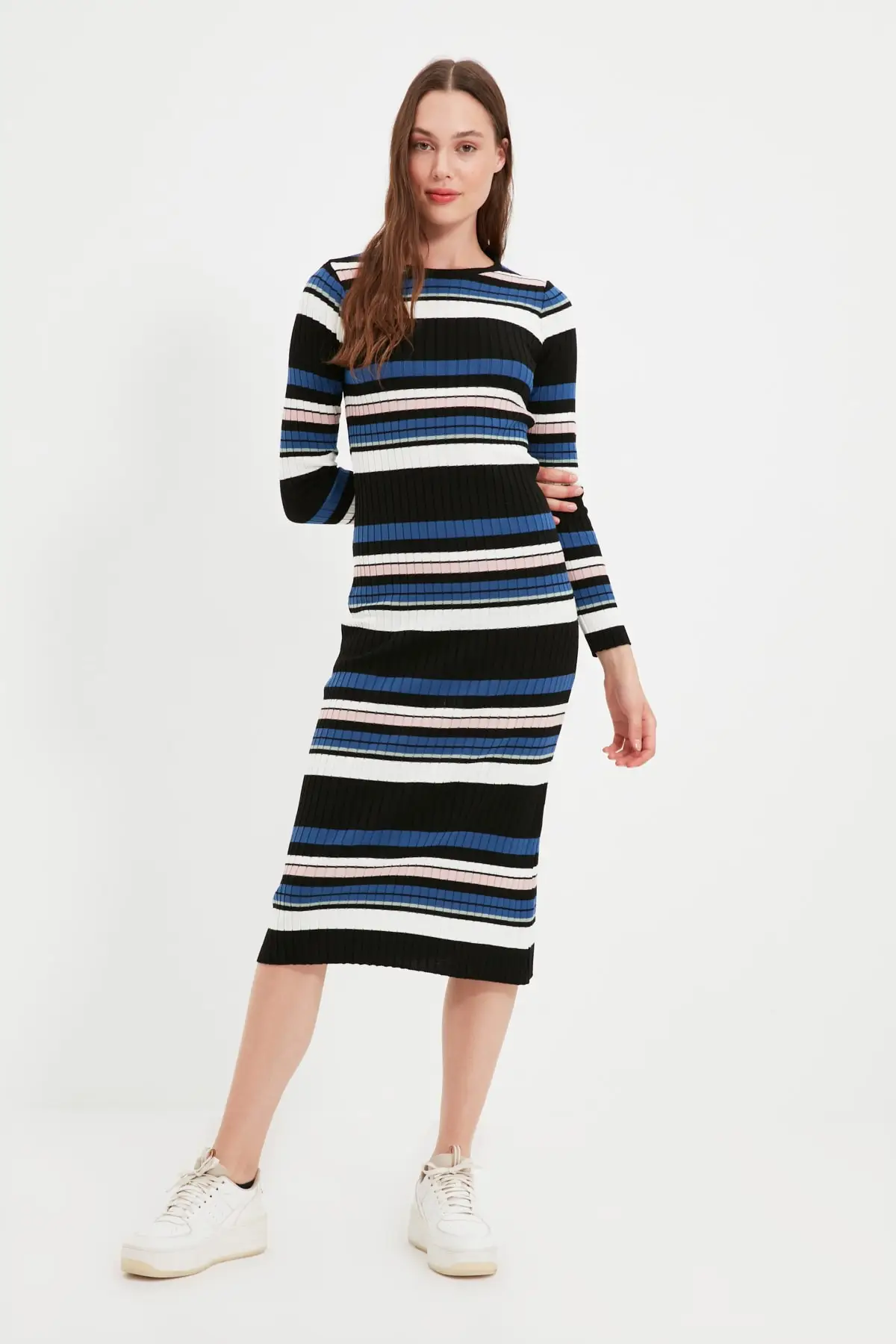 Трикотажное платье в полоску TWOAW22EL0976 | Женская одежда