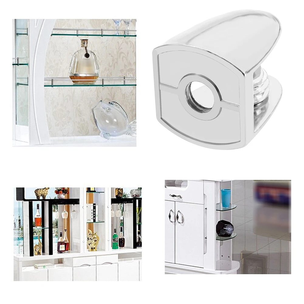 

Bright Surface Glass Shelf Supports Glass Clamp Brackets Glass Support Bracket Nails Screws Bookshelf Cabinet Closet