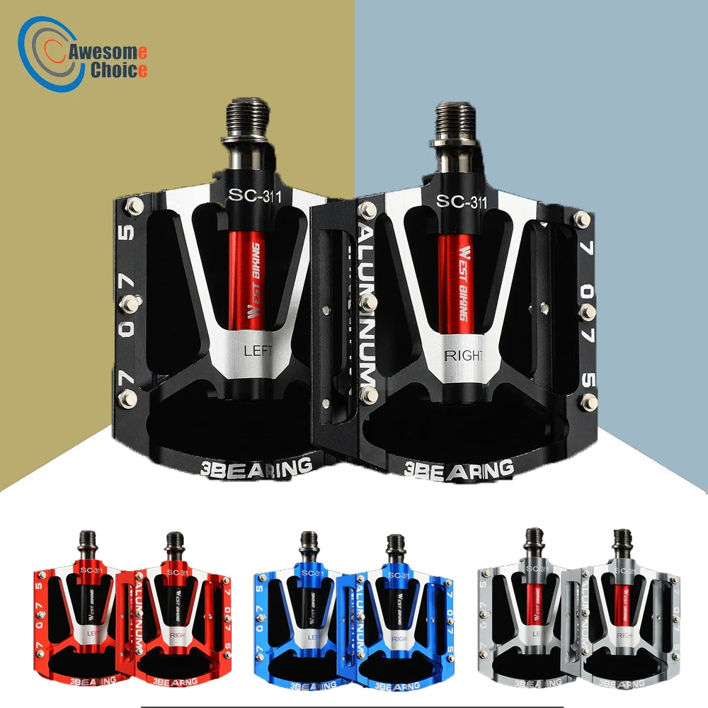 

3 Bearings Bicycle Pedals Ultralight Anti-slip Road MTB CNC Bike Pedal Cycling Sealed Bearing Mountain Bike Pedals Accessories