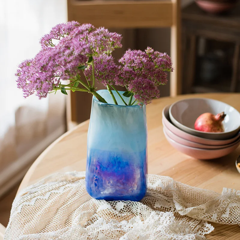 

Glass Flower Vase Terrarium Novelty Original Art Vases Nordic Aesthetic Vintage Vaso Home Design Exsuryse Maceteros Home Decor