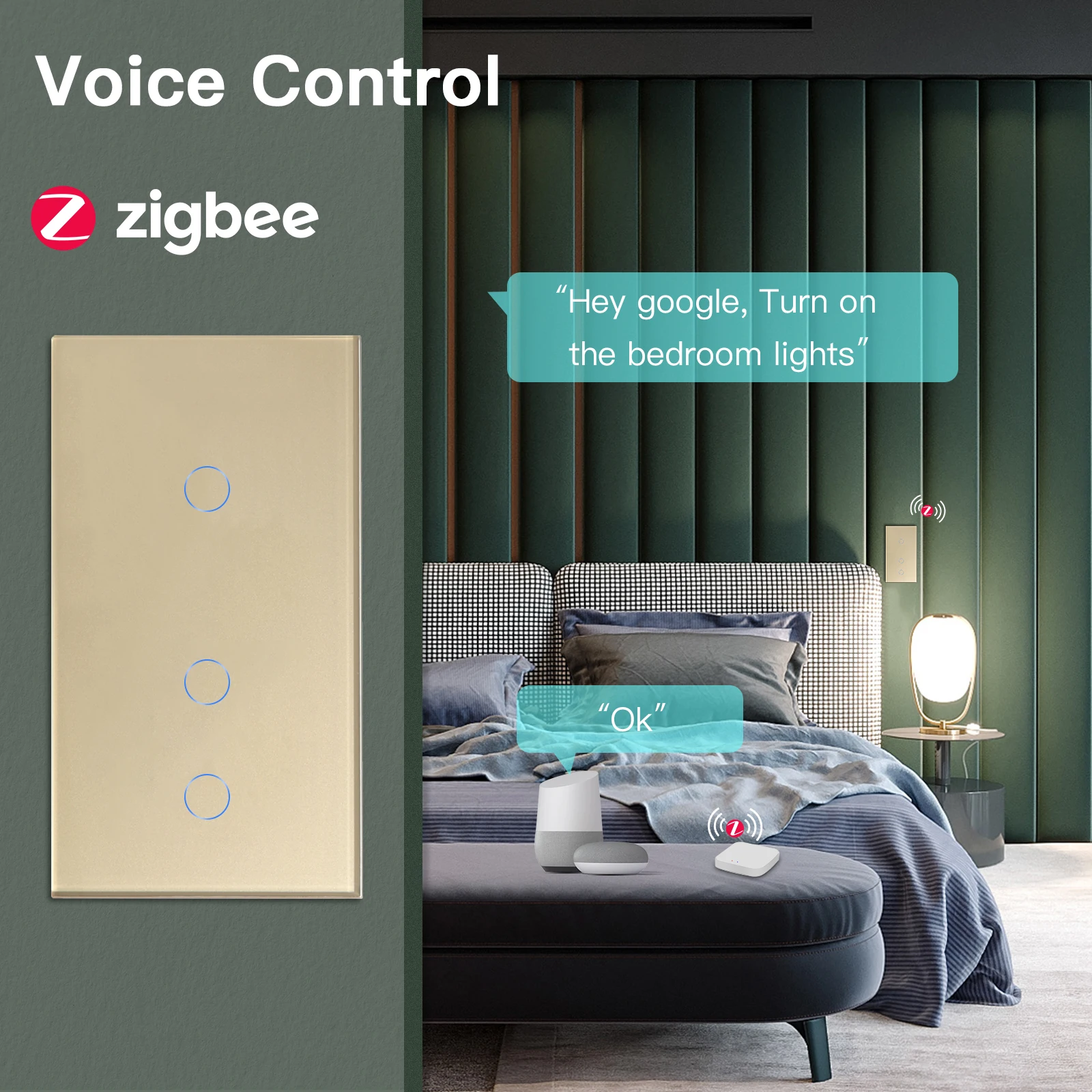 Умные переключатели BSEED Zigbee настенный сенсорный выключатель с 1/2/3 клавишами