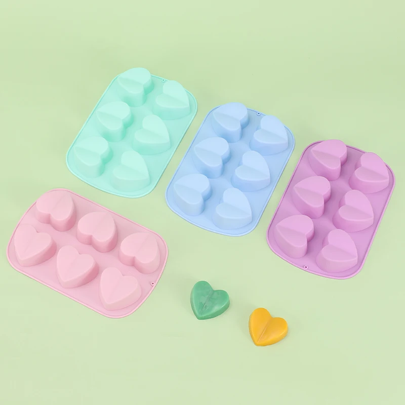 

Baking Mold Valentine’s Day 6 Hole Love Silicone Mold Heart-Shaped Cake Biscuit Muffin Mousse Toast Fudge Pastry Jelly Candy