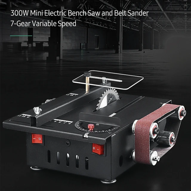 Table Saw Belt Sander 2 In 1 Machine Kit Variable Speed Circular Bench 300W 2