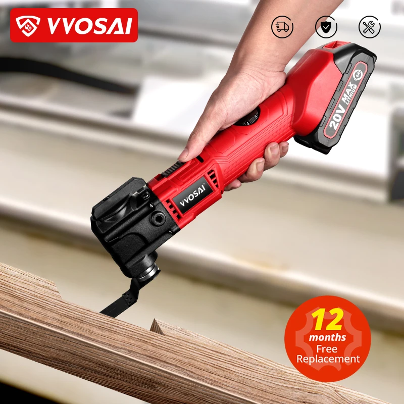 VVOSAI 6 Variable Speed Electric Multifunction Oscillating Multi-Tool 20V Cordless Trimmer Saw Renovator Electric Saw Power Tool
