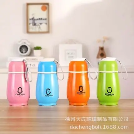 Cartoon Stainless Steel Penguin Thermos Cup Kids Cute Water Bottle Creative Gift Portable Children's | Дом и сад