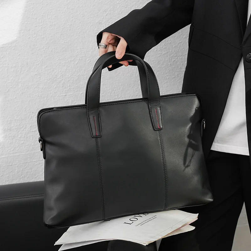 

Роскошные деловые сумки через плечо, сумка для ноутбука, сумка-тоут, Многофункциональный мягкий мужской кожаный портфель, сумка с верхней ручкой
