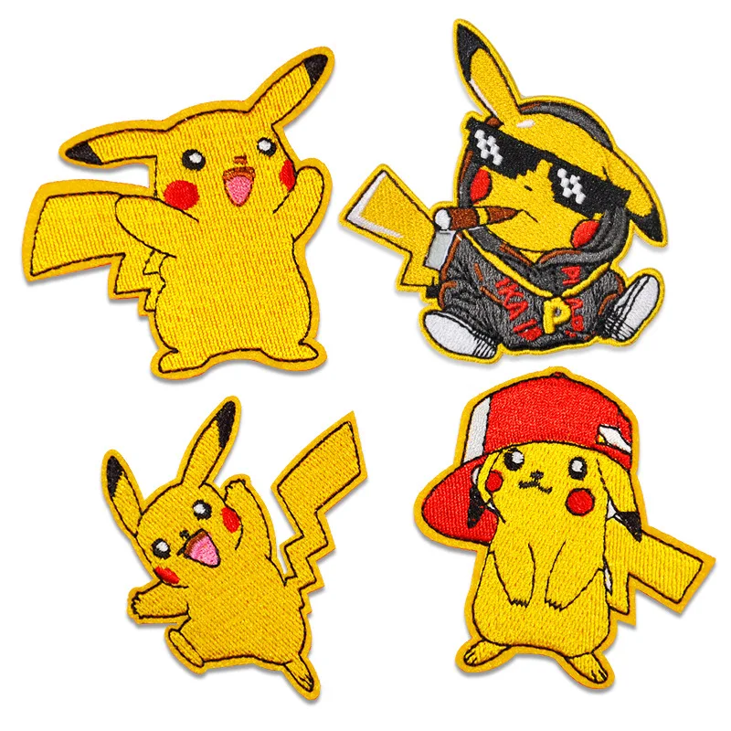

Аниме Пикачу Покемон эльф вышивка тканевые наклейки аксессуары нашивка кавайная детская одежда сумка футболка этикетка наклейки украшени...