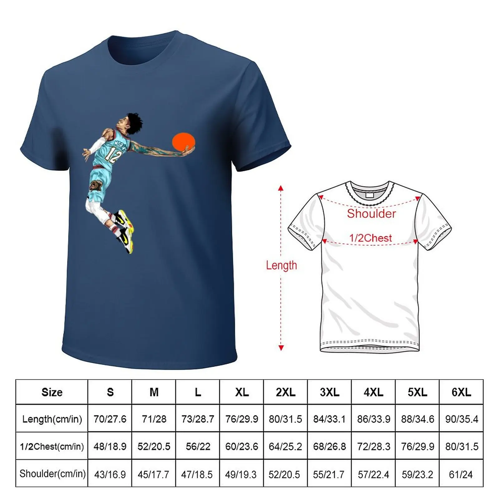 Футболка с лучшим игроком Ja Morant футболки на заказ винтажная рубашка аниме