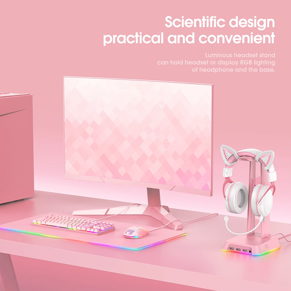 Подставка для наушников ONIKUMA держатель гарнитуры с плоским основанием стойка RGB