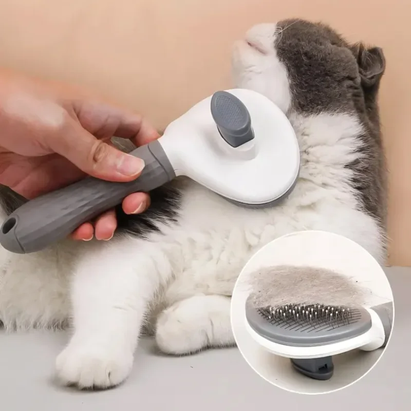 

Pet Hair Remover Comb Brush Self Cleaning Hair Brush Cat Comb Stainless Steel Dog Cat Slicker Brush Remove Dog Hairs Pet Comb