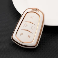 tpu car key case cover for cadillac srx 2015 2016 ats cts ct6 xt5 xts smart remote fob cover protector bag keychain