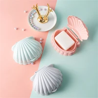 vintage shell shaped soap box with cover draining non slip bathroom accessories soap holder case soap dish home soap box