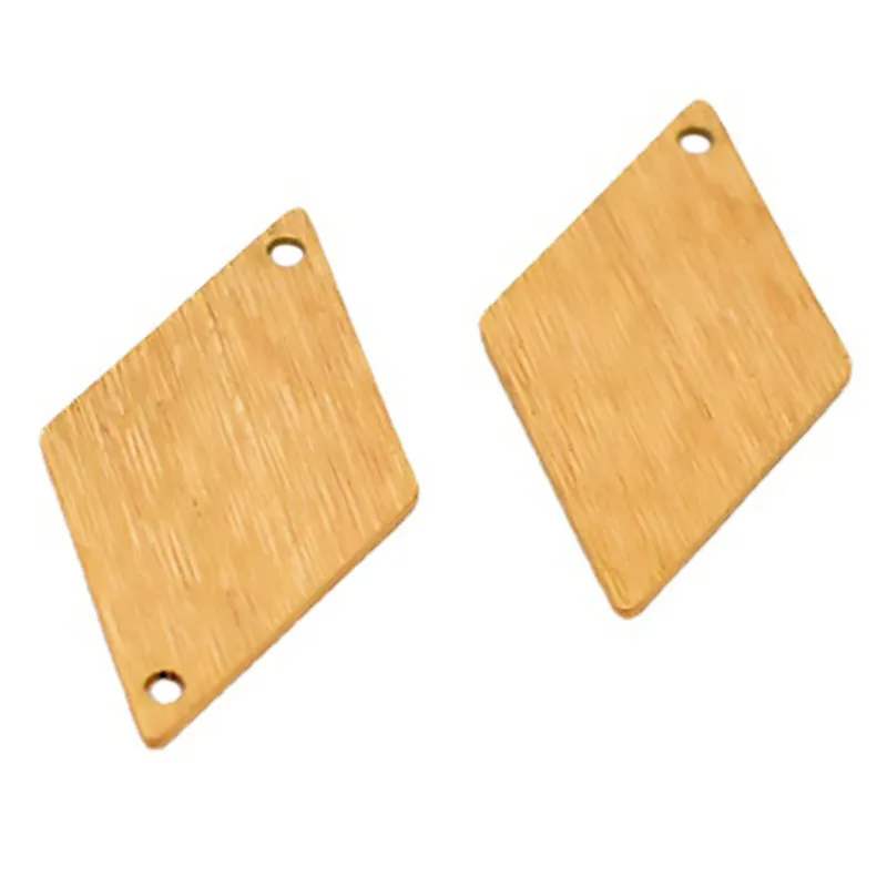 

WZNB 10Pcs Rhombus Charms for Jewelry Making Raw Brass Textured Geometry Pendant Connector Diy Earrings Accessories Supplies