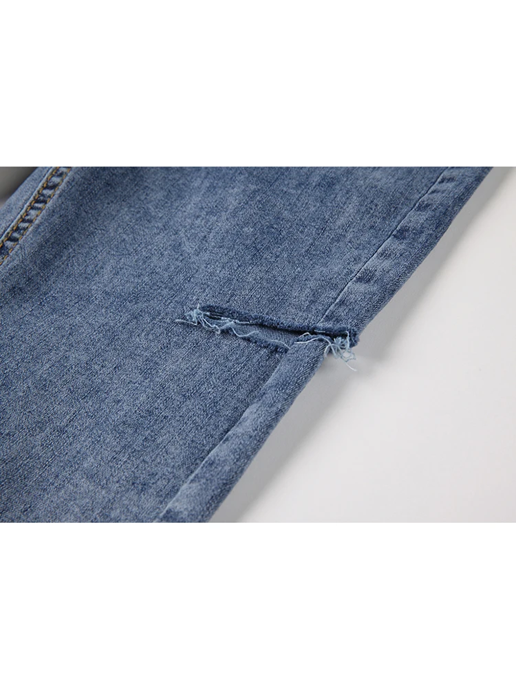 2021 осенние рваные джинсы-карандаш женские уличные модные облегающие брюки с