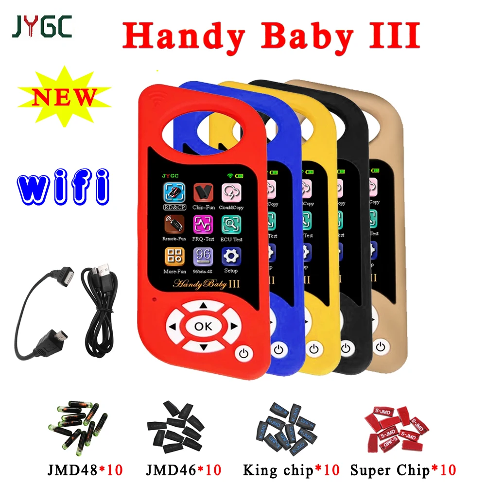 2023 JYGC JMD Handy Baby III Car Key Copier Auto Key Programmer for 4D/46/48/G/KING/Red Chip Copy 96bit 48 Chip Multi-language